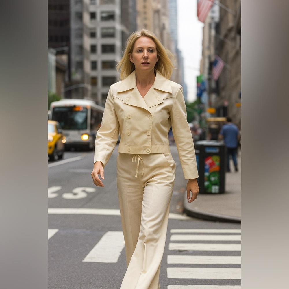 CAPUCCI  silk blazer very unique design size 40 💯 sets-silk made in Italy